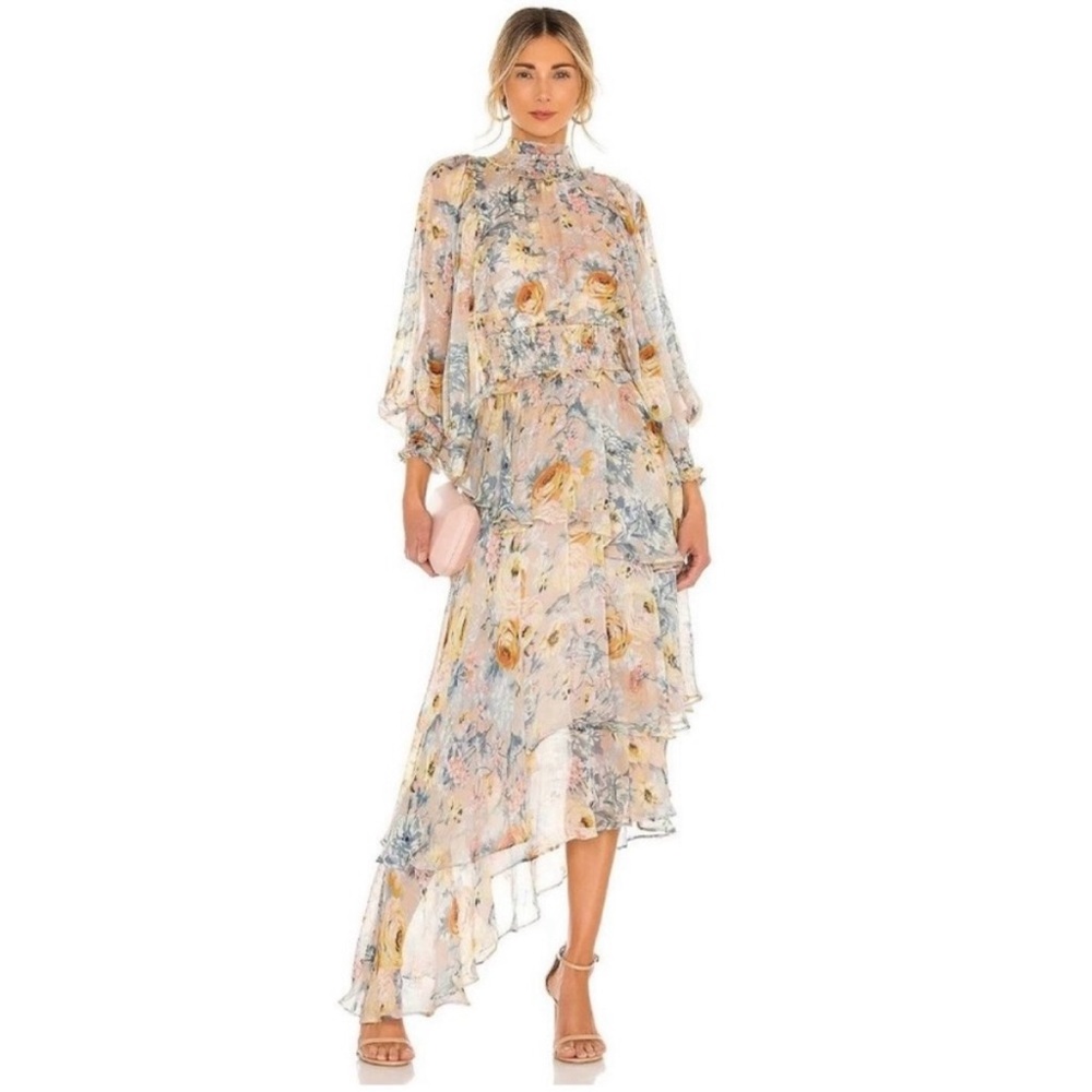 Elliatt Floral Asymmetrical Dress - Pastel Multicolor